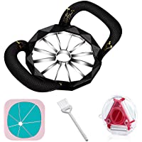 AICHUANGBAO 12-Blades Cortador de manzana de acero inoxidable-Ergonómico Anti-Deslizamiento Mango de metal-Con…